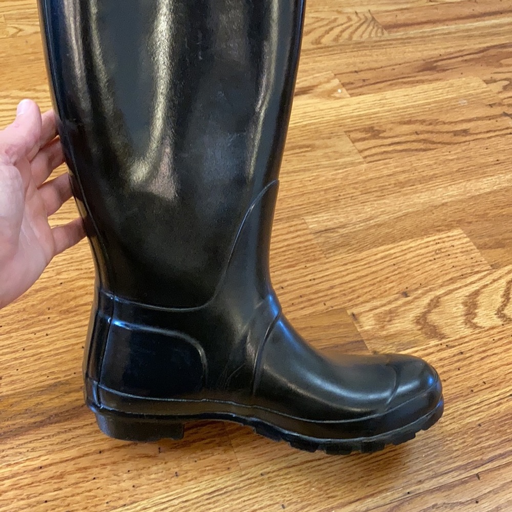 Hunter Original Black Adjustable Gloss Rain Boots - Picture 10 of 15
